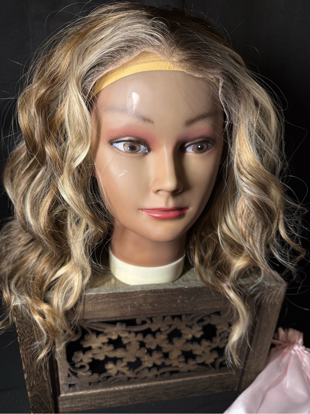 IMStyle Blonde Highlighted Lace Front Wig - water wave